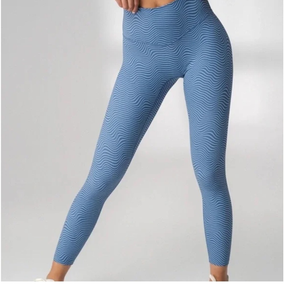 Balance‎ Athletica XS Vitality Storm Leggings Oasis Blue Chevron Pattern